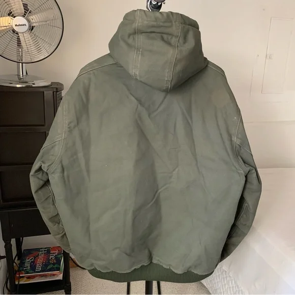 Carhartt J140 Quilt Lined Green Canvas Jacket Men’s XL - Picture 3 of 8